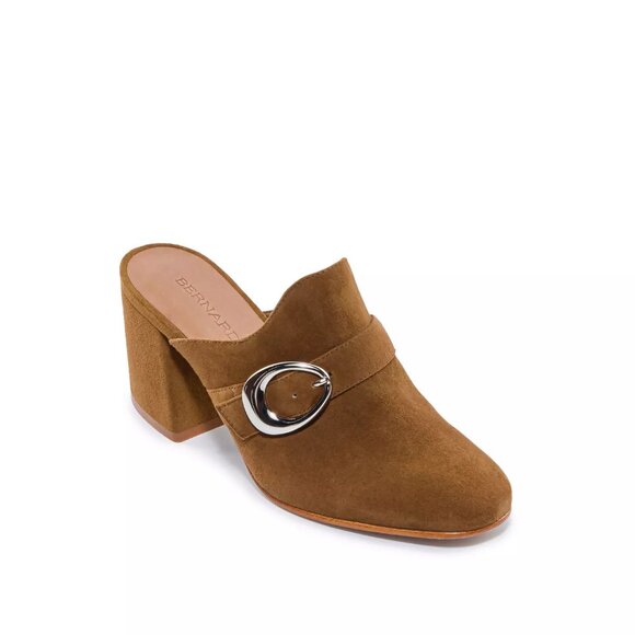 NEW BERNARDO Made In Brazil Suede Natasia Heeled Mules Safari for women 764tn - Picture 6 of 9